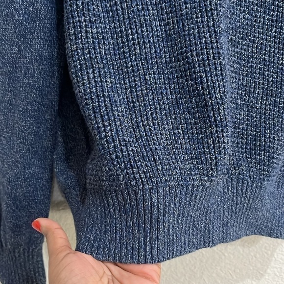 Weatherproof Vintage Mens 1/4 Button Up Mock Neck Sweater e Size L Blue - Picture 4 of 10